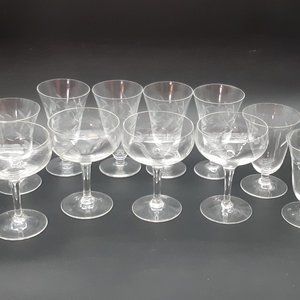 12 Etched Glasses -Wine Glasses and More